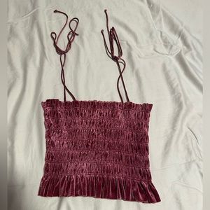 maroon, cropped tank top
